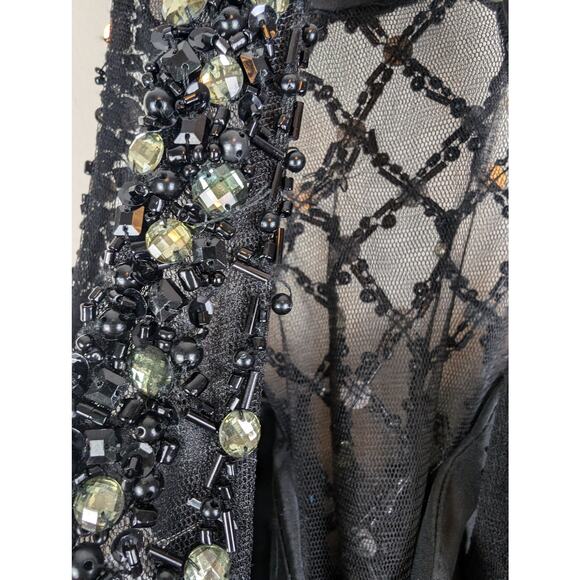 Rachel Allan 4072 Animal Print Beaded Halter Cocktail Prom Dress Tulle Black 8 - Picture 16 of 16